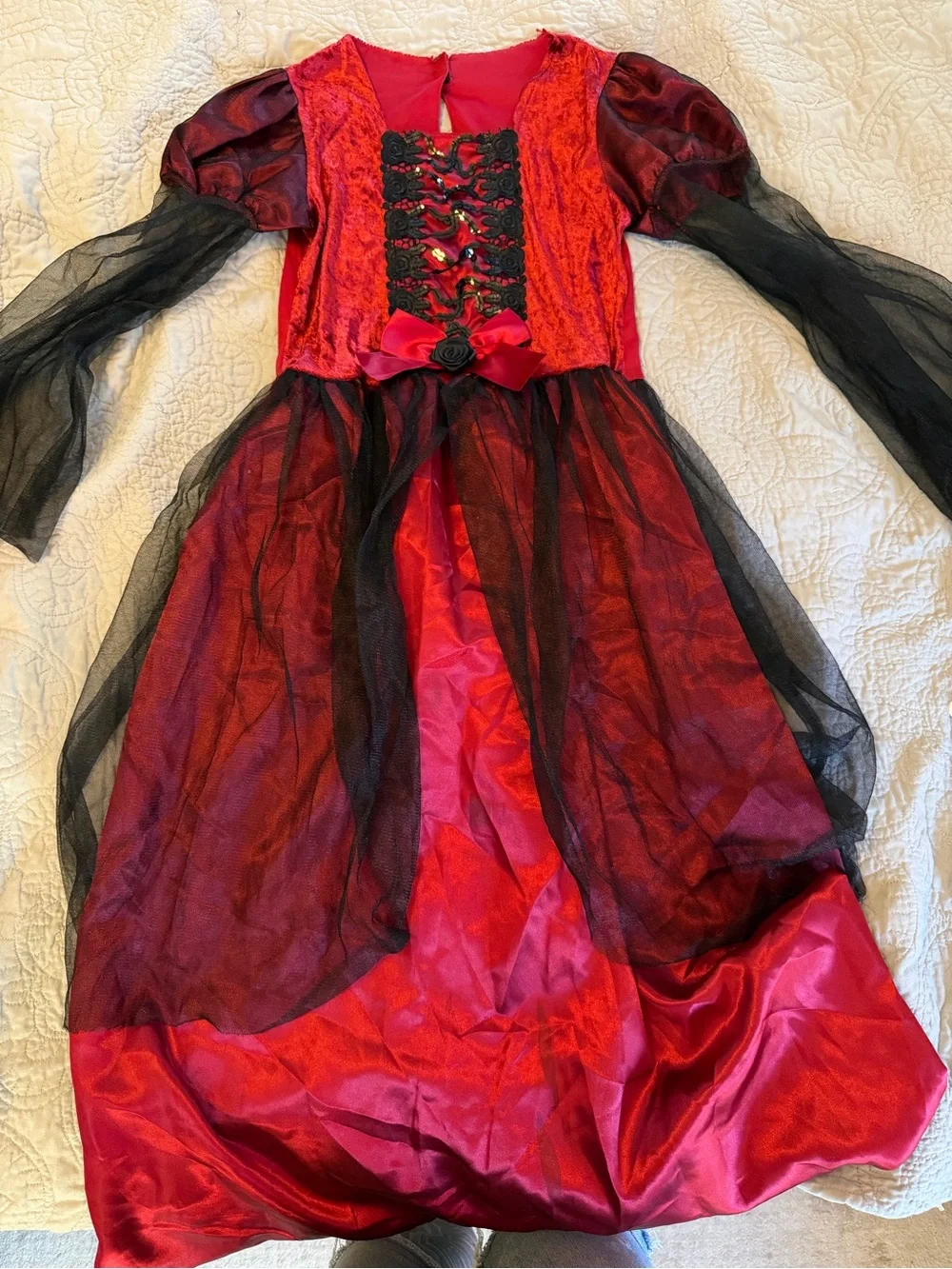Kids Red and Black Gothic Princess Costume